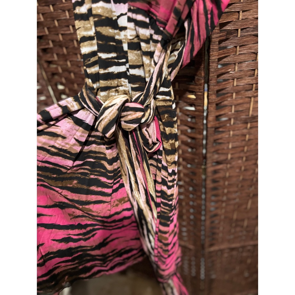 Animal Print Maxi Dress Sleeveless Pink Brown Black Casual Party Sundress - Picture 2 of 8